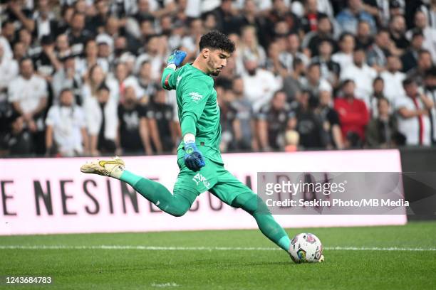 Goalkeeper Altay Bayindir of Fenerbahce during the Super League derby match between Besiktas and Fenerbahce at Vodafone Park Stadium on October 2,...