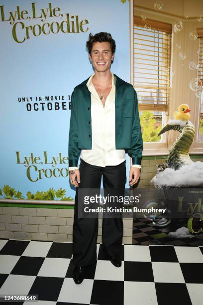 Shawn Mendes at the world premiere of Lyle, Lyle, Crocodile held at AMC Lincoln Square on October 2, 2022 in New York City.