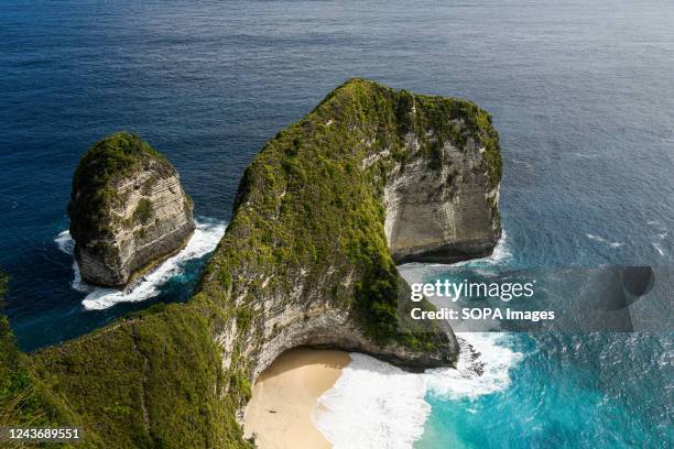 View of Kelingking Beach in Nusa Penida, Bali. Nusa Penida is an island located in the southeastern Indonesian island of Bali. Nusa Penida is known...