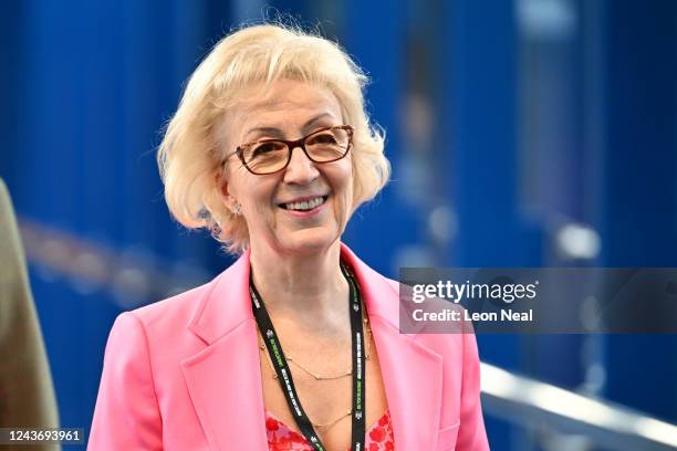 Andrea Leadsom MP attends Day two of the Conservative Party Conference on October 3, 2022 in Birmingham, England. This year the Conservative Party...