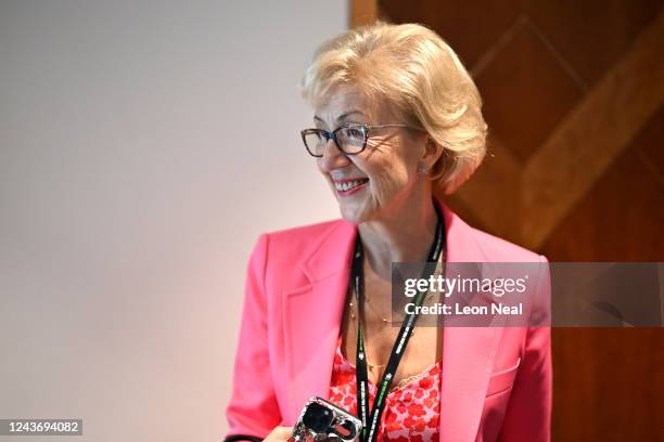 Andrea Leadsom MP attends Day two of the Conservative Party Conference on October 3, 2022 in Birmingham, England. This year the Conservative Party...