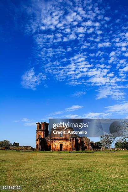 ruins of jesuit reduction of sao miguel - rio grande do sul imagens e fotografias de stock