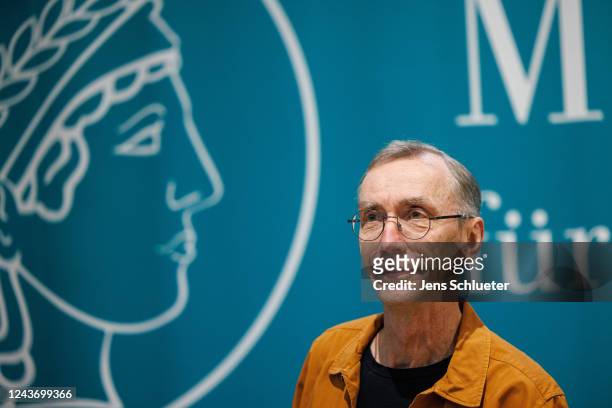 Svante Paeaebo, Director of the Max Planck Institute for Evolutionary Anthropology, during a press conference after he won the Nobel Prize in...