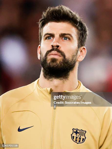 Gerard Pique of FC Barcelona during the La Liga Santander match between Real Mallorca v FC Barcelona at the Visit Mallorca Estadi on October 1, 2022...