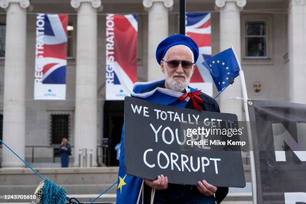 Protesters gather outside the ICC to coincide with the opening of the Conservative Party Conference on 3rd October 2022 in Birmingham, United...