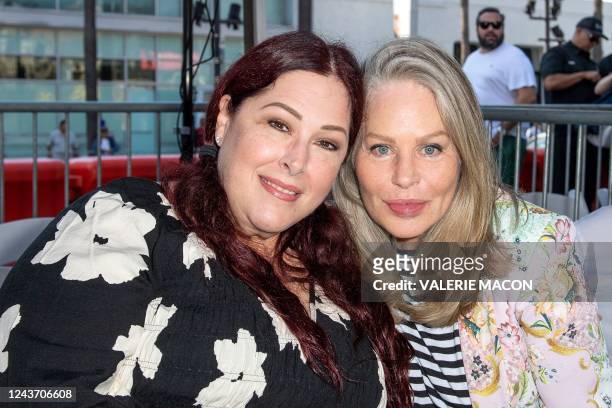 Singer Carnie Wilson and actress Beverly D'Angelo attend a ceremony for "Mama" Cass Elliott's posthumous star on the Hollywood Walk of Fame on...