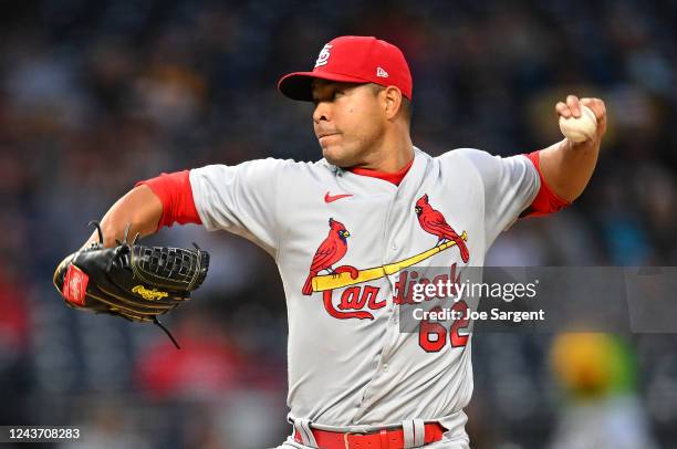 Jose Quintana of the St. Louis Cardinals pitches during the first inning against the Pittsburgh Pirates at PNC Park on October 3, 2022 in Pittsburgh,...