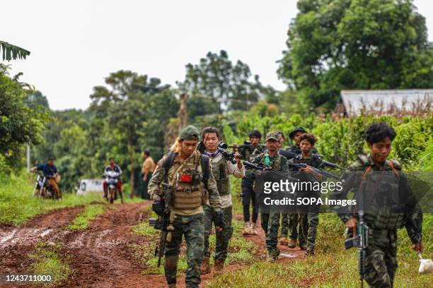 After 2 days of fighting in Mobyae, People's Defence Forces soldiers clearing the area in Mobyae city, Kayah state. On September 8, a round of...