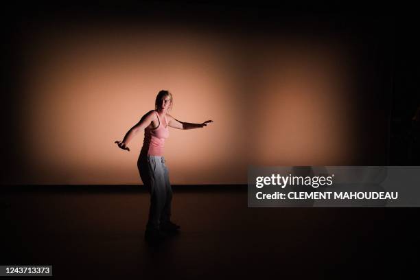 French actress Ludivine Sagnier performs on stage, during the run-through of the play "Le Consentement", in "Le Theatre de la Libertee", in Toulon...