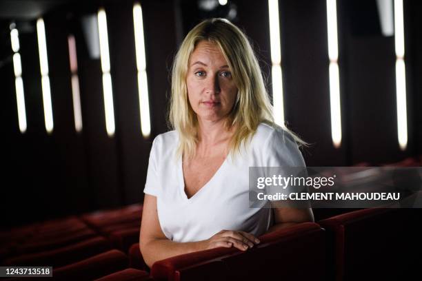 French actress Ludivine Sagnier poses after performing the run-through of the play "Le Consentement", in "Le Theatre de la Libertee", in Toulon...