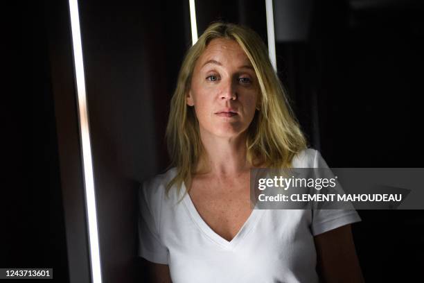 French actress Ludivine Sagnier poses after performing the run-through of the play "Le Consentement", in "Le Theatre de la Libertee", in Toulon...