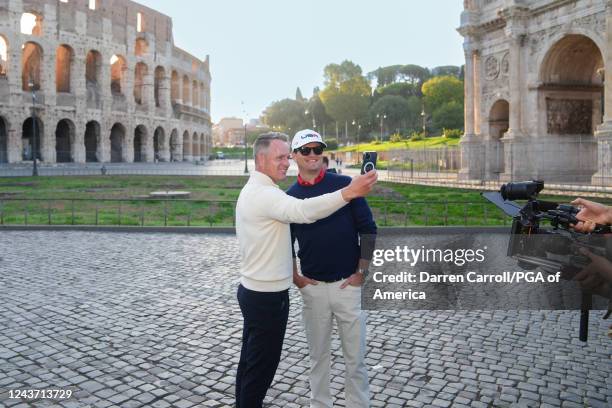 European Ryder Cup Captain, Luke Donald and 2023 United States Ryder Cup Captain, Zach Johnson pose for a photo during the 2023 Ryder Cup Year to Go...