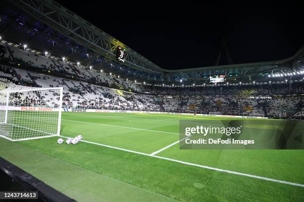 Allianz Stadium view inside the stadium prior to the Serie A match between Juventus and Bologna FC at on October 2, 2022 in Turin, Italy.