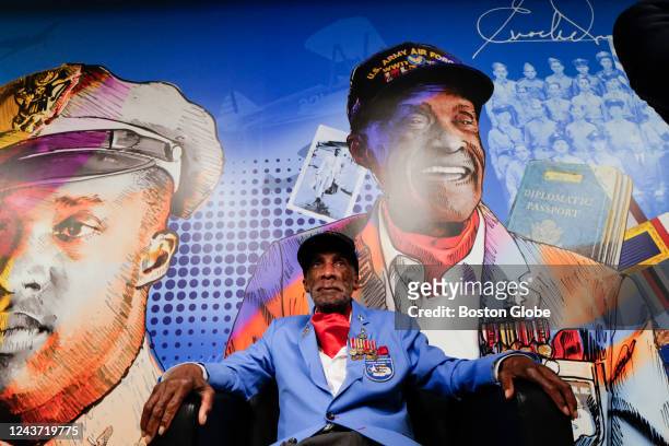 Boston, MA The Massachusetts Port Authority honors Tuskegee Airman Lieutenant Colonel Enoch Woodhouse II by unveiling murals by artist Victor...