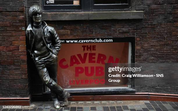 The Cavern Club is pictured in Liverpool ahead of their UEFA Champions League match, on October 04 in Liverpool, England.