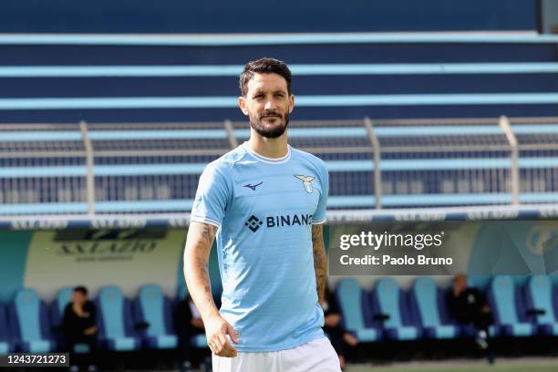 Lazio player Luis Alberto looks on during the SS Lazio official team photo at Formello sport centre on October 4, 2022 in Rome, Italy.