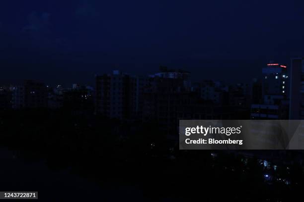 Blackout buildings during the power outage in Dhaka, Bangladesh, on Tuesday, Oct. 4, 2022. Nearly half of Bangladesh was left without electricity on...