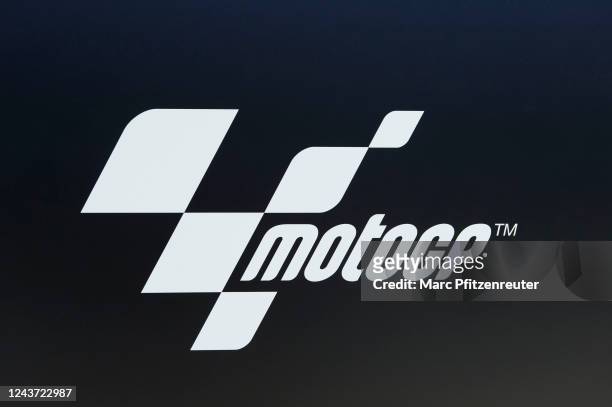 MotoGP Logo during INTERMOT 2022, the International Motorcycle and Scooter Fair at Koelnmesse on October 4, 2022 in Cologne, Germany.