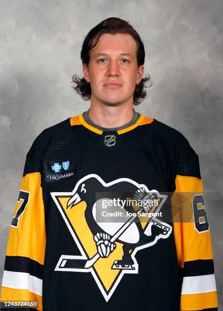 Rickard Rakell of the Pittsburgh Penguins poses for his official headshot for the 2022-2023 season on September 21, 2022 at the UPMC Lemieux Sports...