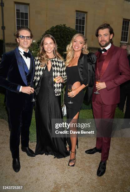 Oliver Proudlock, Emma Louise Connolly, Roxy Horner and Jack Whitehall attend Joshua Kane and Lottie Archer's wedding at Syon House on October 4,...