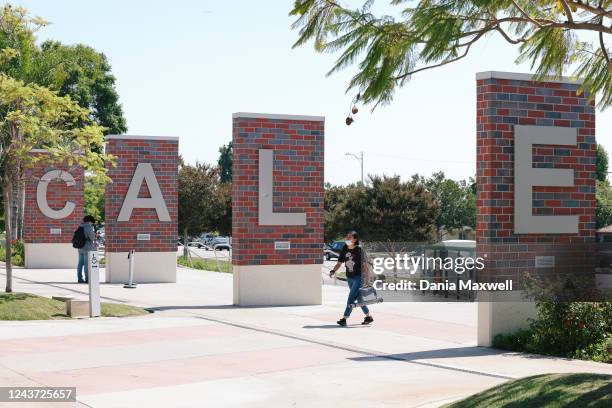 Los Angeles, CA Students walk around campus at East Los Angeles College on Tuesday, Sept. 27, 2022 in Los Angeles, CA. Many students this year are...