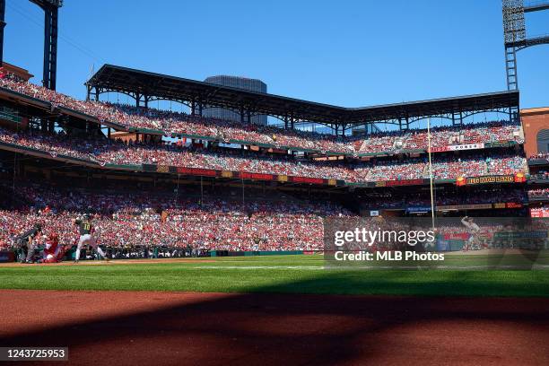 General view of Bush Stadium during the game against the Pittsburgh Pirates at Busch Stadium on October 2, 2022 in St. Louis, Missouri.