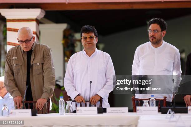 October 2022, Venezuela, Caracas: Eliecer Herlinto Chamorro, alias "Antonio Garcia" , commander of the ELN guerrilla organization, Ivan Danilo Rueda,...