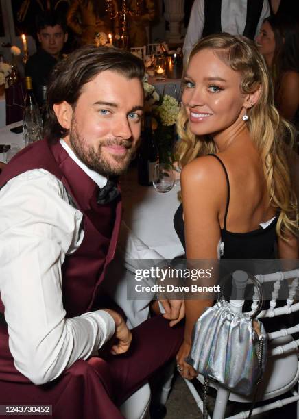 Jack Whitehall and Roxy Horner attend Joshua Kane and Lottie Archer's wedding at Syon House on October 4, 2022 in London, England.