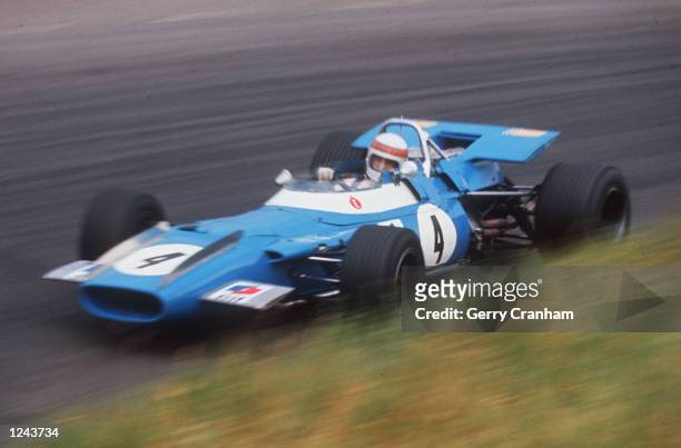 Jackie Stewart drives the Matra International Matra MS80 Ford Cosworth DFV 3.0 V8 during practice for the Dutch Grand Prix on 20th June 1969 at the...