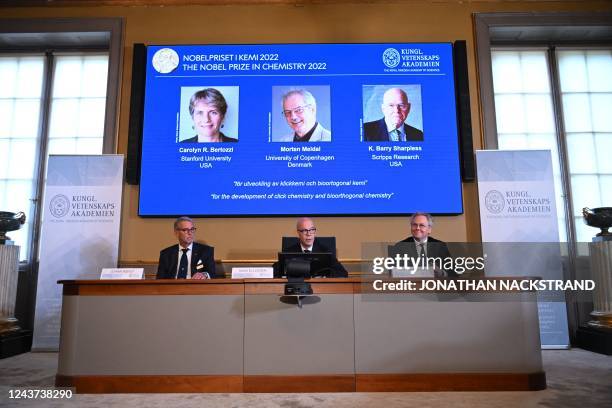 Members of the Nobel Committee for Chemistry Chair Professor of Theoretical Chemistry Johan Aqvist, Secretary General of the Royal Swedish Academy of...