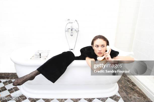Actress Olga Kurylenko poses for a portrait on October 21, 2021 in Paris, France.