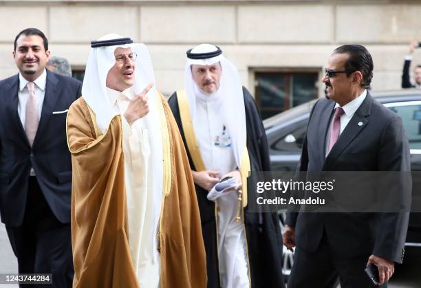 Saudi Arabia's Minister of Energy Prince Abdulaziz bin Salman Al-Saud attends the 45th meeting of the Joint Ministerial Monitoring Committee and the...