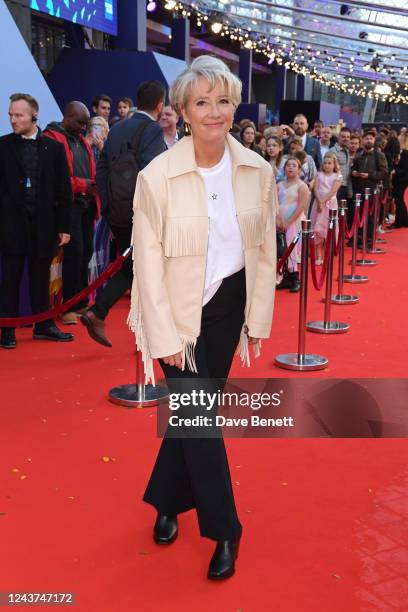 Dame Emma Thompson attends the World Premiere and Opening Night Gala screening of Roald Dahl's "Matilda The Musical" during the 66th BFI London Film...