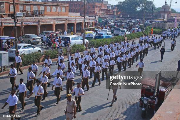Volunteers Of Rashtriya Swayamsevak Sangh Photos and Premium High Res ...