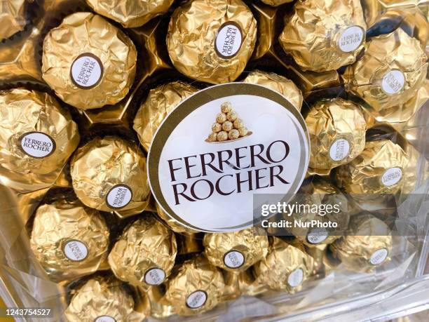 Ferrero Rocher packaging is seen in a shop in Krakow, Poland on October 5, 2022.