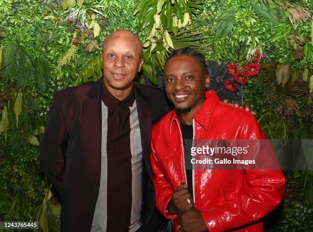 Doctor Khumalo & Yanga Chief during the special screening of 16V Doctor Khumalo Untold at Langhams Estate on October 02, 2022 in Johannesburg, South...