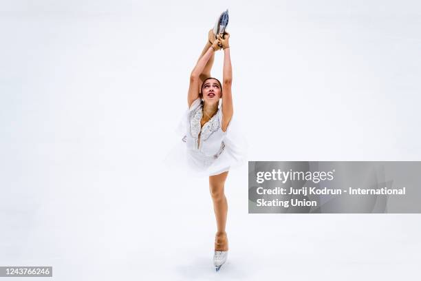 Ysaline Hibon of Luxembourg performs during the ISU Junior Grand Prix of Figure Skating at Hala Olivia, on October 6, 2022 in Gdansk, Poland.