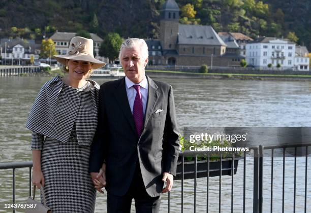 King Philippe and the Queen Mathilde visit the German state of Rheinland-Pfalz.the sovereigns will go to Sankt Goar to discuss sustainability and the...