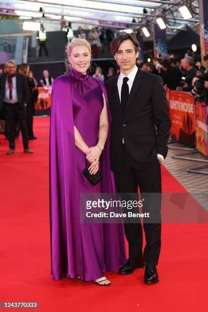 Greta Gerwig and Noah Baumbach attend the gala screening of "White Noise" during the BFI London Film Festival at The Royal Festival Hall on October...