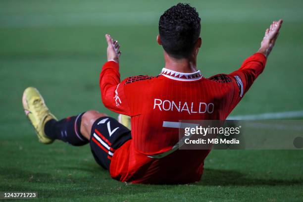 Cristiano Ronaldo of Manchester United complains during the UEFA Europa League group E match between Omonia Nikosia and Manchester United at GSP...