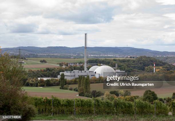 Exterior view of the Neckarwestheim nuclear power plant on October 06, 2022 in Neckarwestheim, Germany. The power plant is expected to continue...