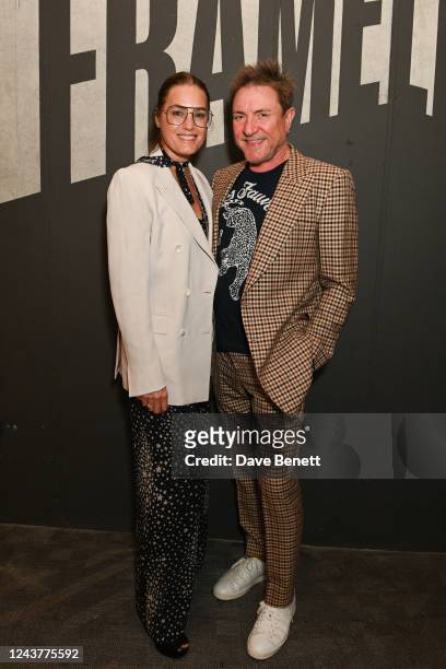 Yasmin Le Bon and Simon Le Bon attend the World Premiere of Frameless in Marble Arch on October 6, 2022 in London, England. The immersive art...