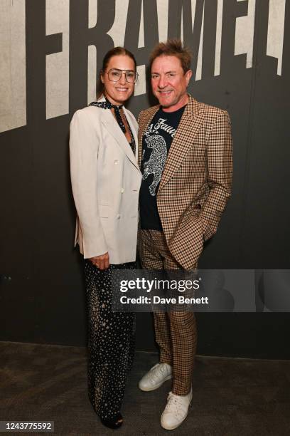 Yasmin Le Bon and Simon Le Bon attend the World Premiere of Frameless in Marble Arch on October 6, 2022 in London, England. The immersive art...