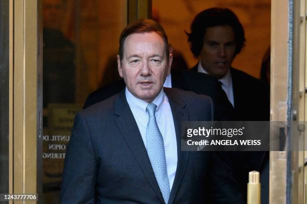 Actor Kevin Spacey leaves the United States District Court for the Southern District of New York on October 6, 2022 in New York City. - Five years...