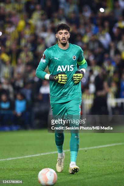 Goalkeeper Altay Bayindir of Fenerbahce controls the ball during the UEFA Europa League group B match between Fenerbahce and AEK Larnaca at Ulker...
