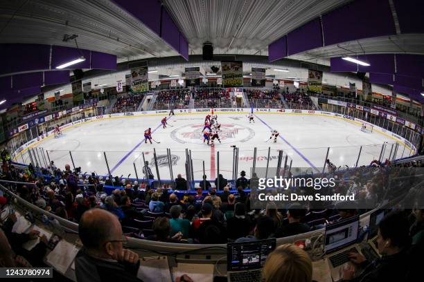 An overview of the rink as the Montreal Canadiens face the Ottawa Senators during the second period at the Steele Community Centre on October 6, 2022...