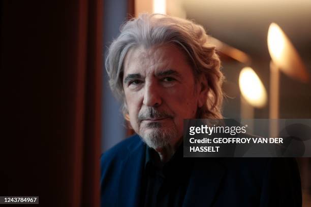 French singer Serge Lama poses during a photo session in Paris on September 21, 2022.