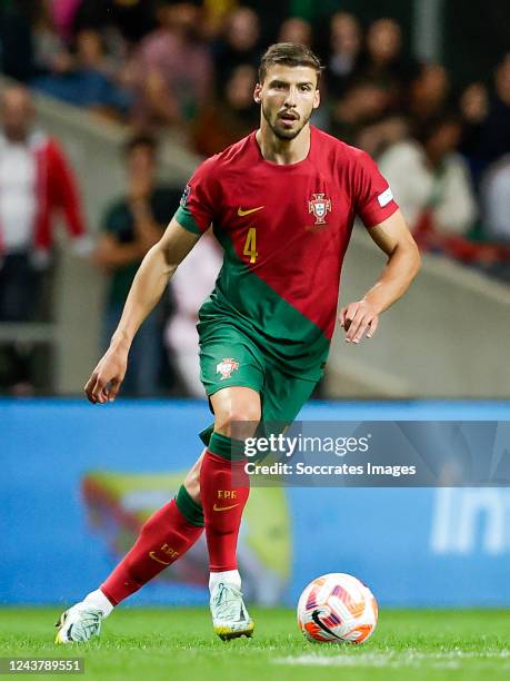 Ruben Dias of Portugal during the UEFA Nations league match between Portugal v Spain at the Estadio Municipal de Braga on September 27, 2022 in Braga...