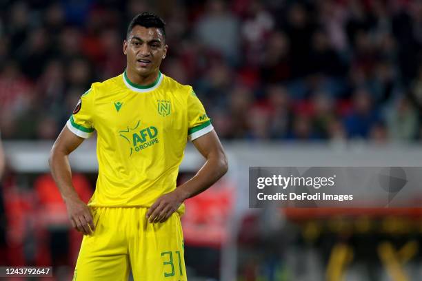 Mostafa Mohamed of FC Nantes Looks on during the UEFA Europa League group G match between Sport-Club Freiburg and FC Nantes at Europa-Park Stadion on...