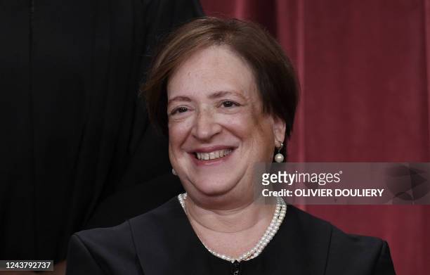 Associate US Supreme Court Justice Elena Kagan poses for the official photo at the Supreme Court in Washington, DC on October 7, 2022.